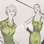Vintage 1950s sewing pattern detail