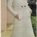 vintage 70s Crocheted Midi Coat cap pattern bear brand