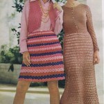 crocheted 70s skirt dress motifs