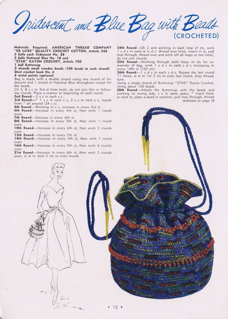 Vintage Beaded Pouch Handbag Crochet Pattern