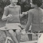 vintage sweater pattern cardigan slipover size 8-10