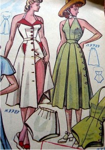 vintage pattern 1940s halter dress