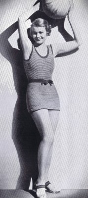 vintage 30s swim suit fleisher pattern knitting