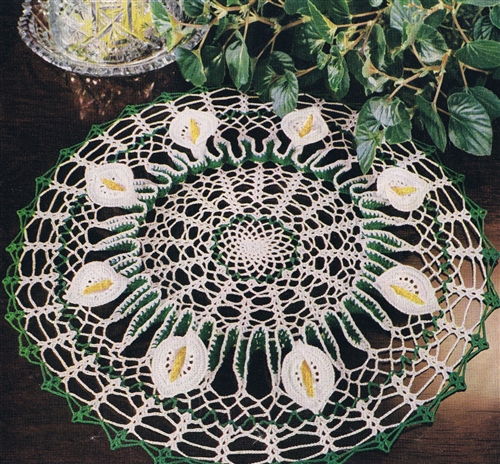 vintage 50s doily crochet free ruffle calla lily