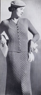 vintage knitting pattern sports suit two piece