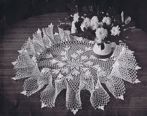 50s vintage crochet doily pattern blossom ruffle