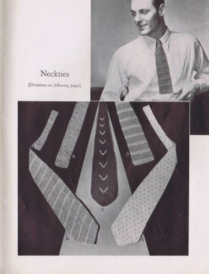 Vintage Mens Knit Crochet Neck Tie Pattern