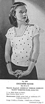free vintage crochet pattern blouse