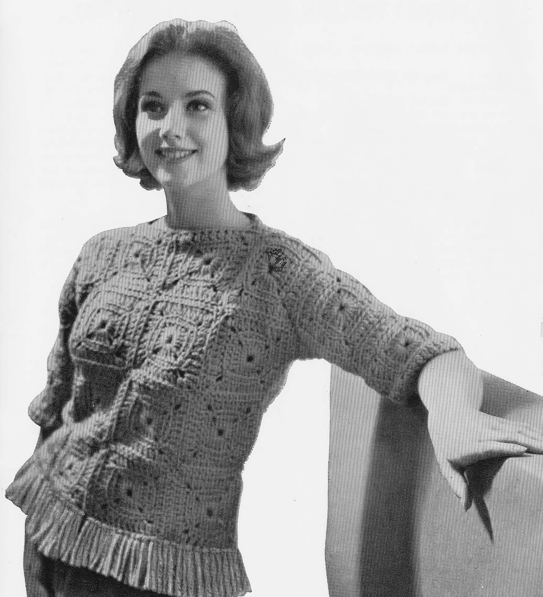 Lesson Two - Crochet Tutorial Vintage 60s Crocheted Fringed Color Block Pullover Sweater Pattern