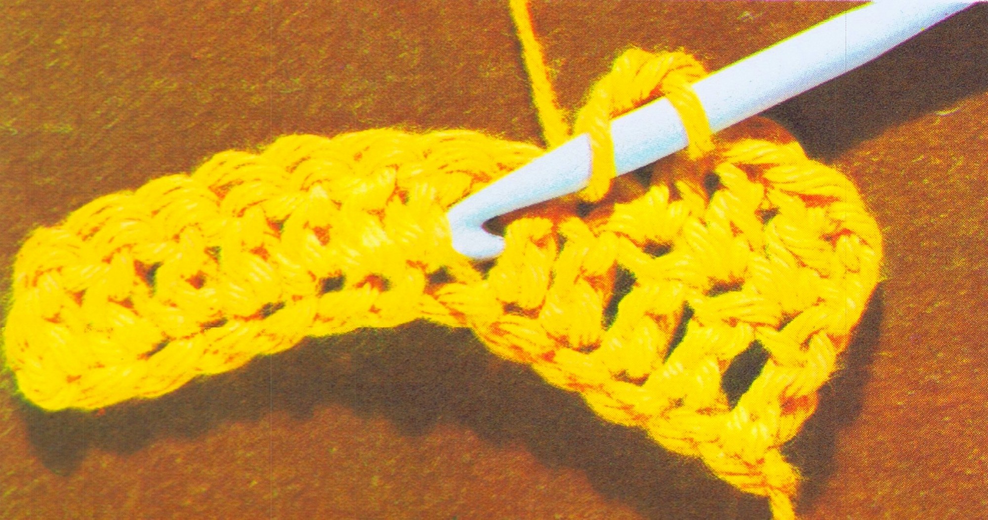 Lesson Two - Crochet Tutorial Double crochet between Double Stitch