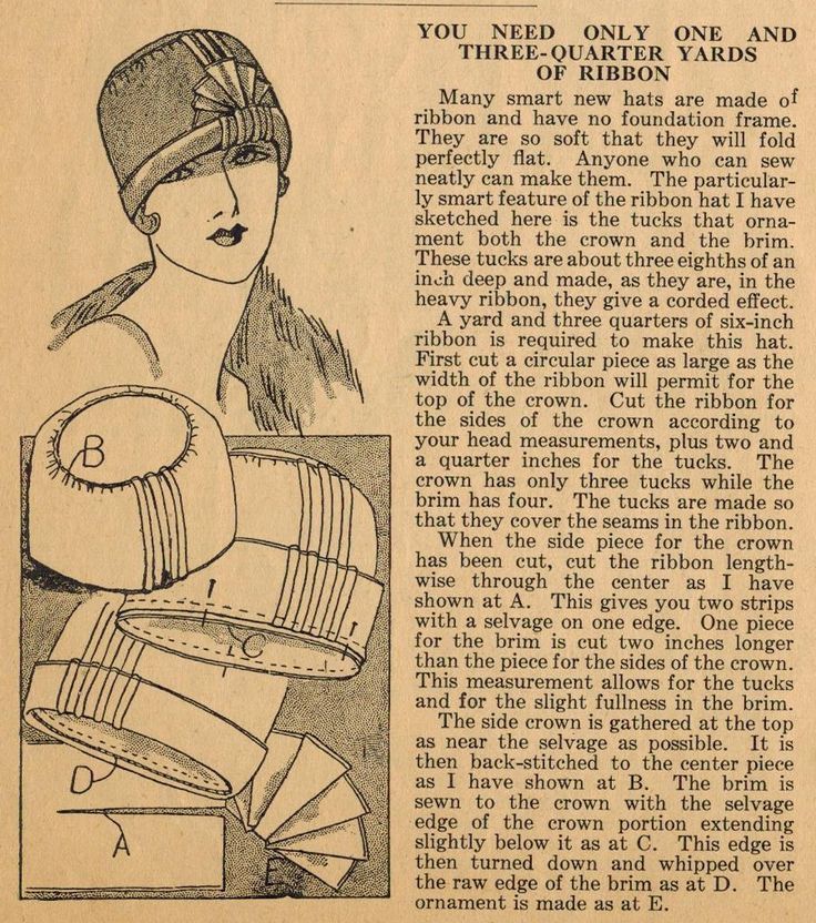 Home Sewing Tips from the 1920s - Make a Cloche from Ribbon