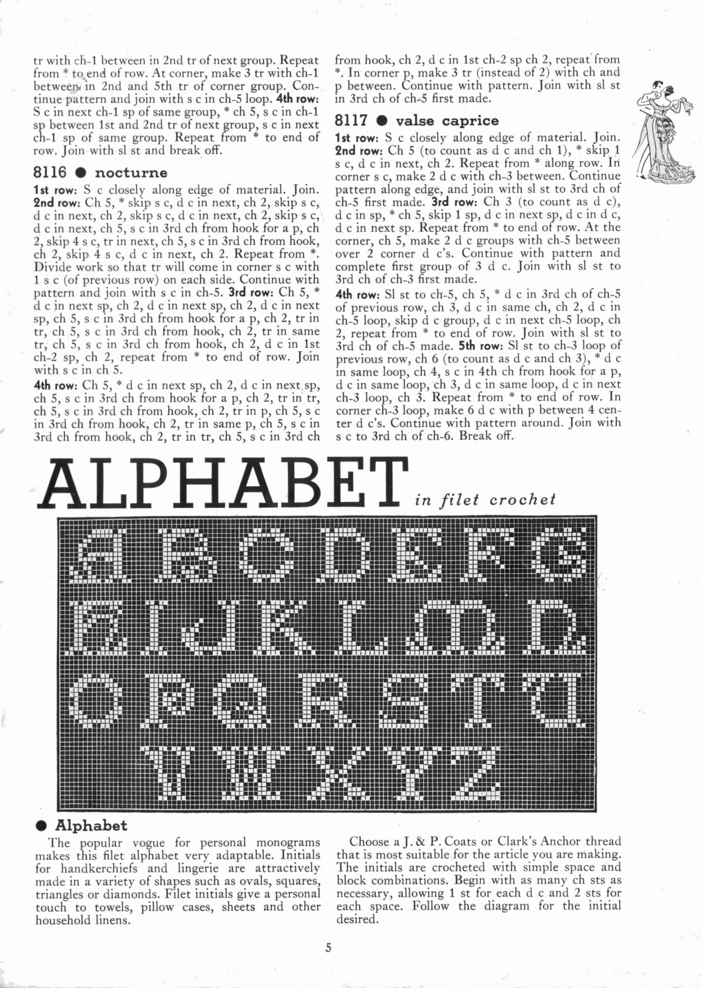 alphabet filet crochet