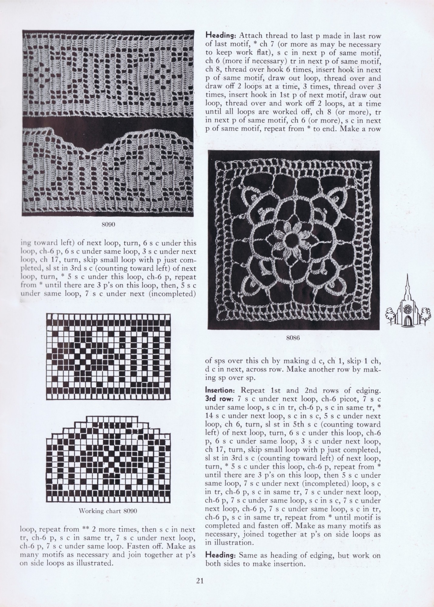 insertions vintage filet crochet edges patterns
