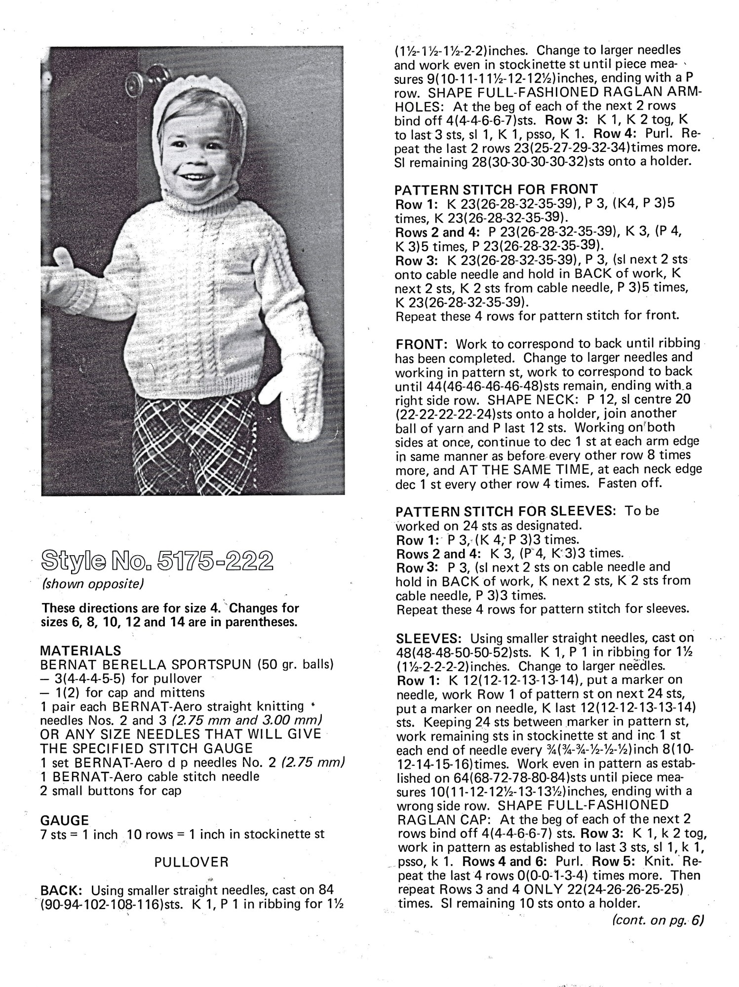 vintage sweater toddler mittens cap pattern