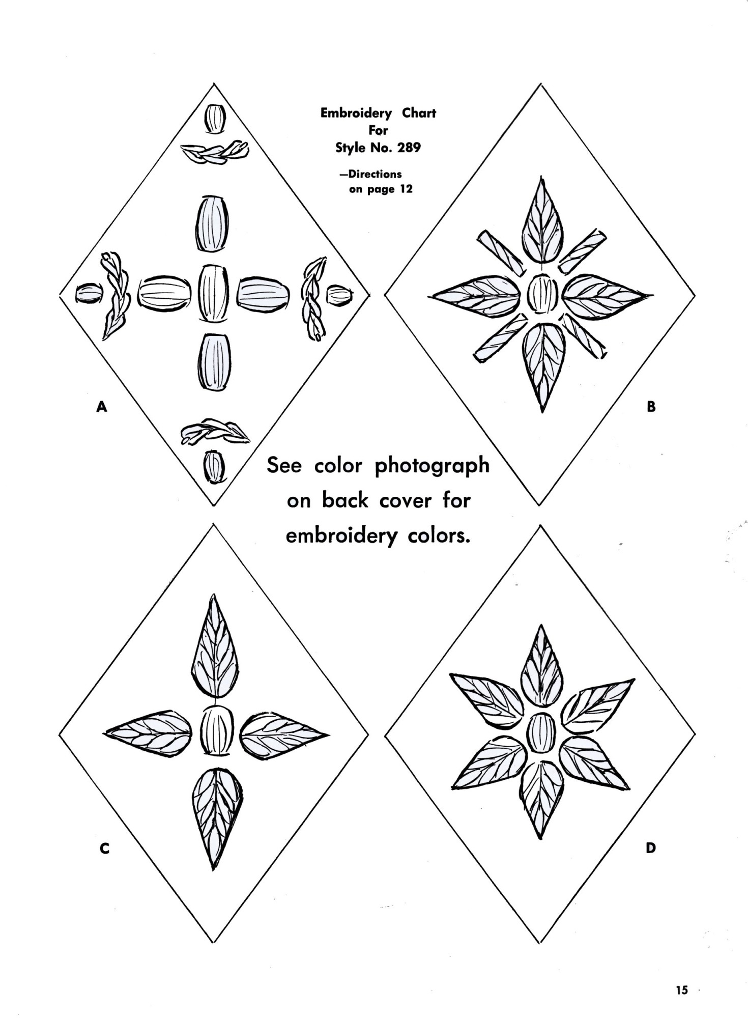 Embroidery Chart for Style No. 289 Directions on page 12
