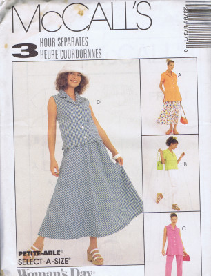 MCCALLS 8737 Skirt Top Pants Sewing Pattern Size 8-12 Uncut