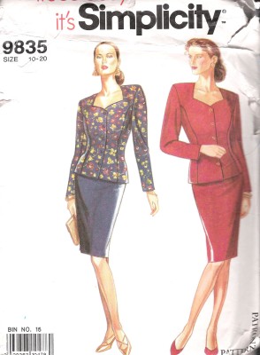 2 Piece Suit 9835 Simplicity Sewing Pattern Size 10-20 UNCUT