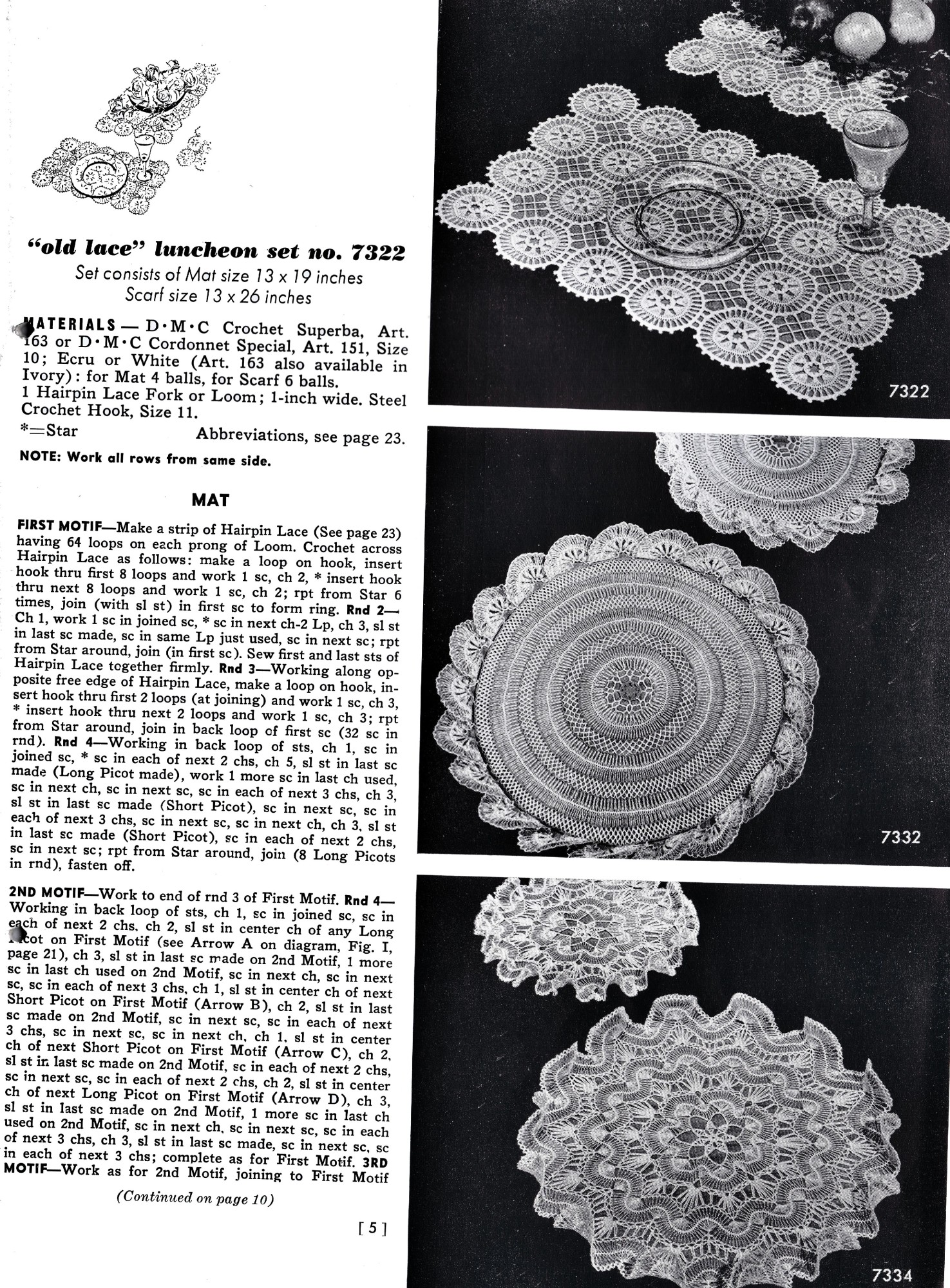 Free Vintage Hairpin Maltese Lace Crochet Patterns Doily
