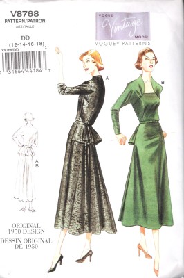 8768 vogue vintage dress size 12-18
