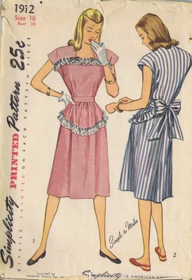 vintage 49s Dress Simplicity Sewing Pattern 1912