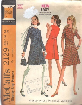 vintage dress sheath pattern mccalls 2129 bust 36 inches