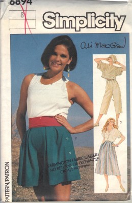 SIMPLICITY 6894 Culottes Palazzo Pants Shorts Two Lengths Size 8
