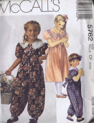 5762 McCalls Sewing Pattern Girls Dress Jumpsuit Size 4 to 6 UNCUT