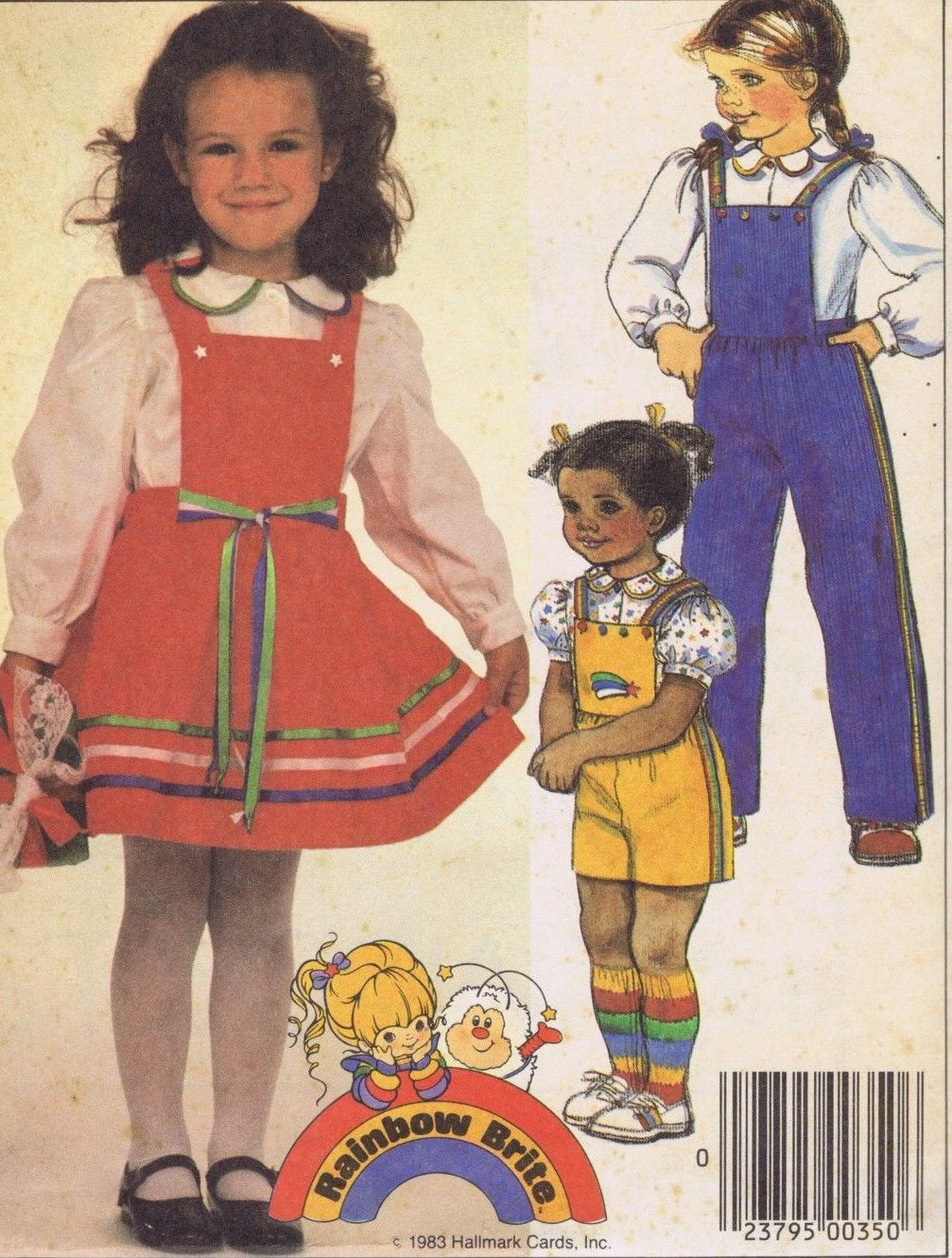 9329 McCalls Girls Dress Overalls Blouse Sewing Pattern Size 2 Bust 21 ...