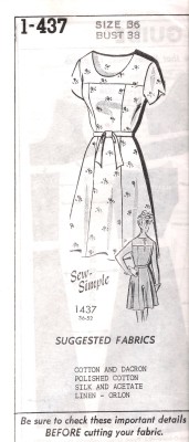 1448 Sewing Pattern Dress Uncut