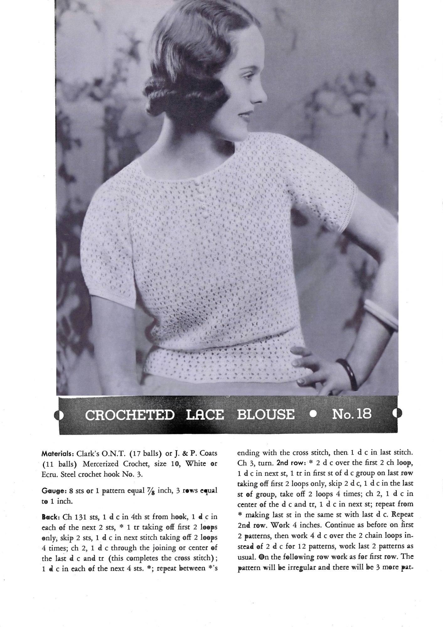 Crocheted Lace Blouse Selected Designs for Crochet