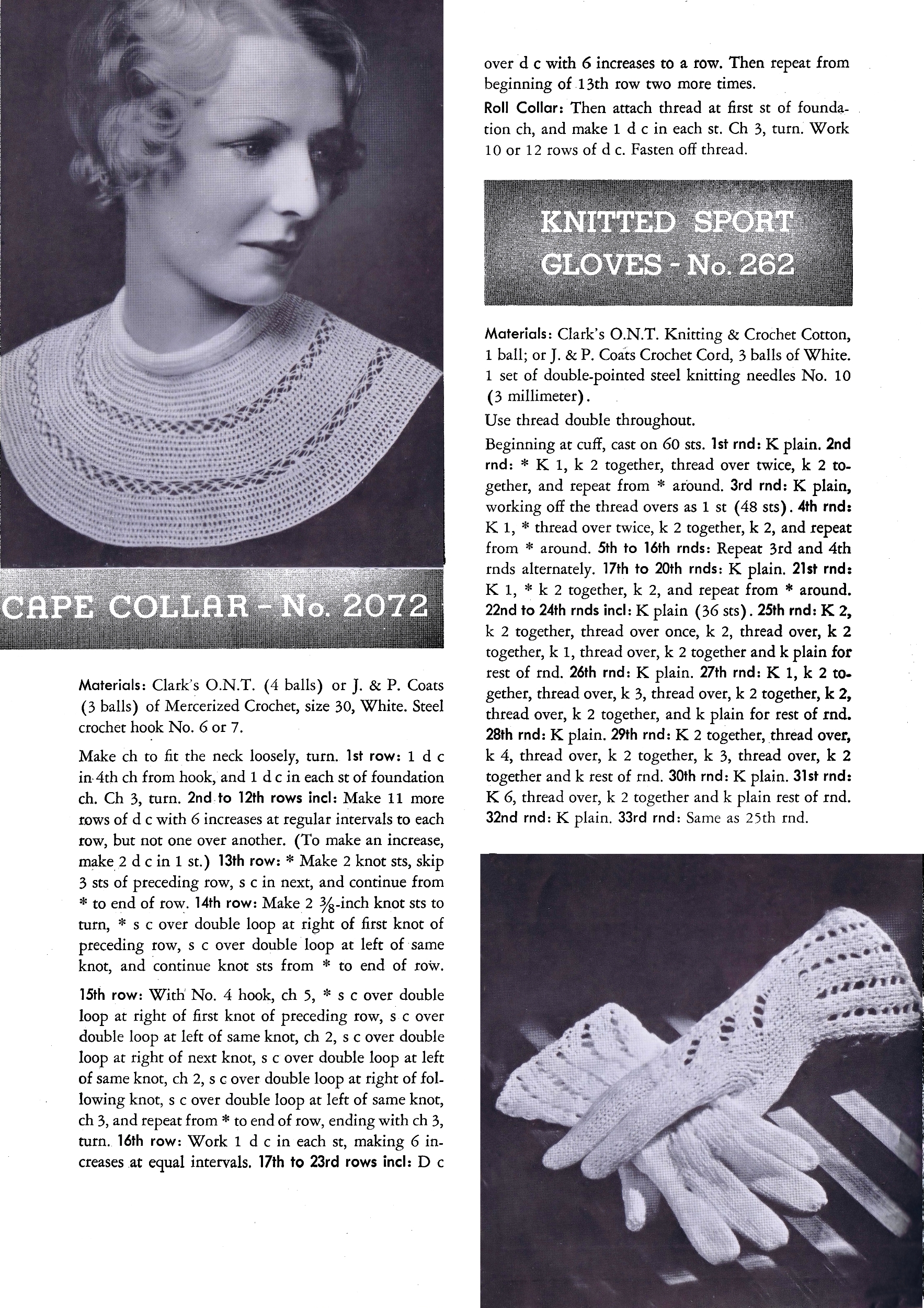 Knitted Gloves Cape Collar Selected Designs for Crochet