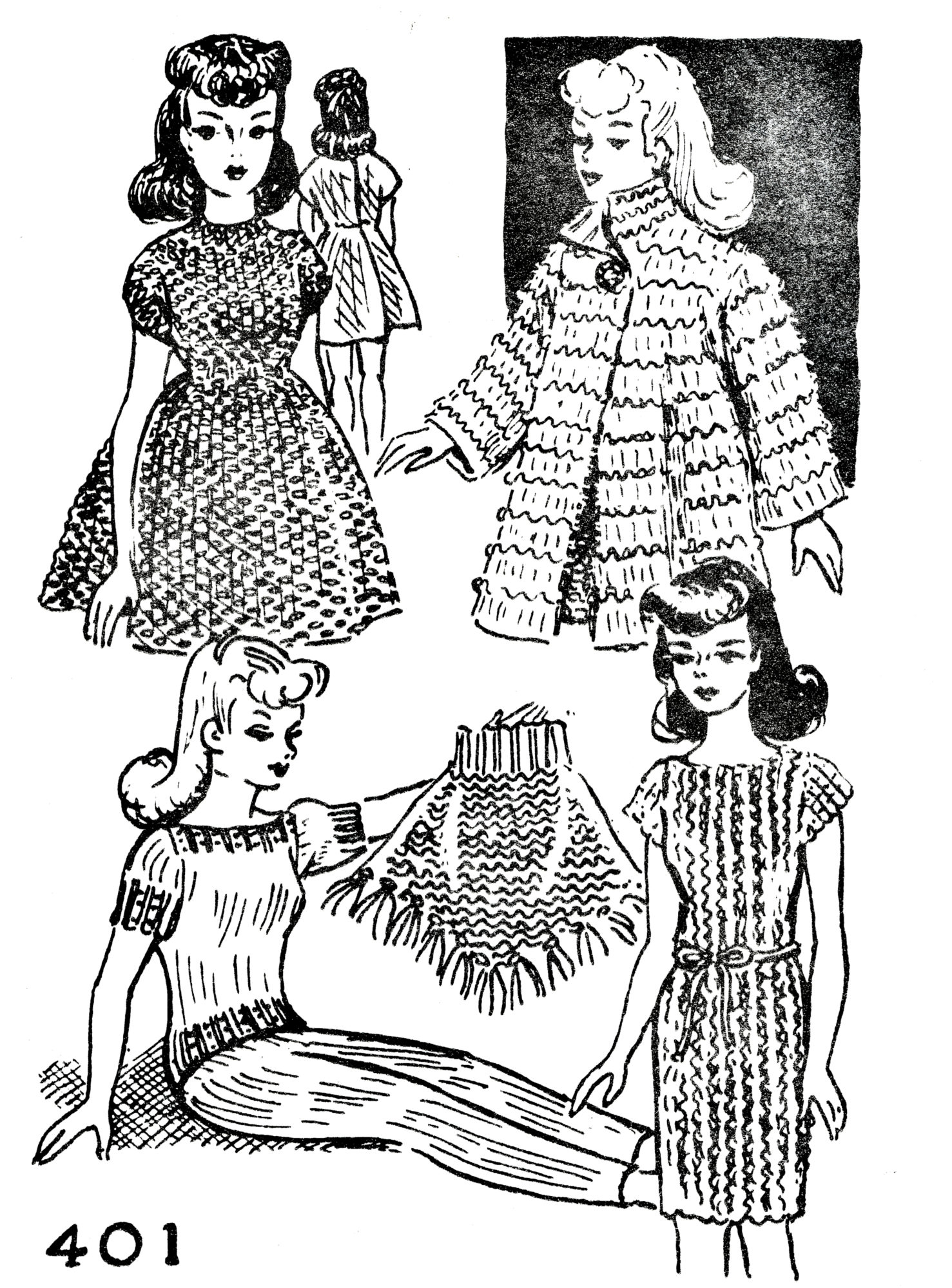 fashion doll outline