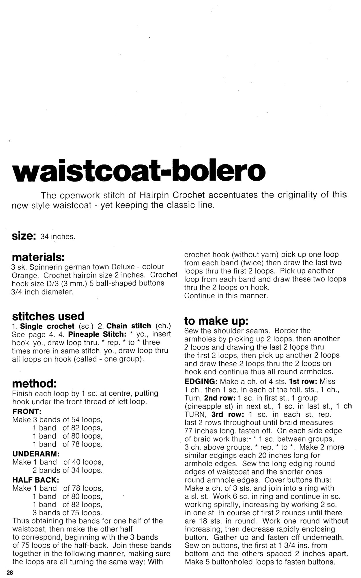 waistcoat bolero maltese lace hairpin crochet