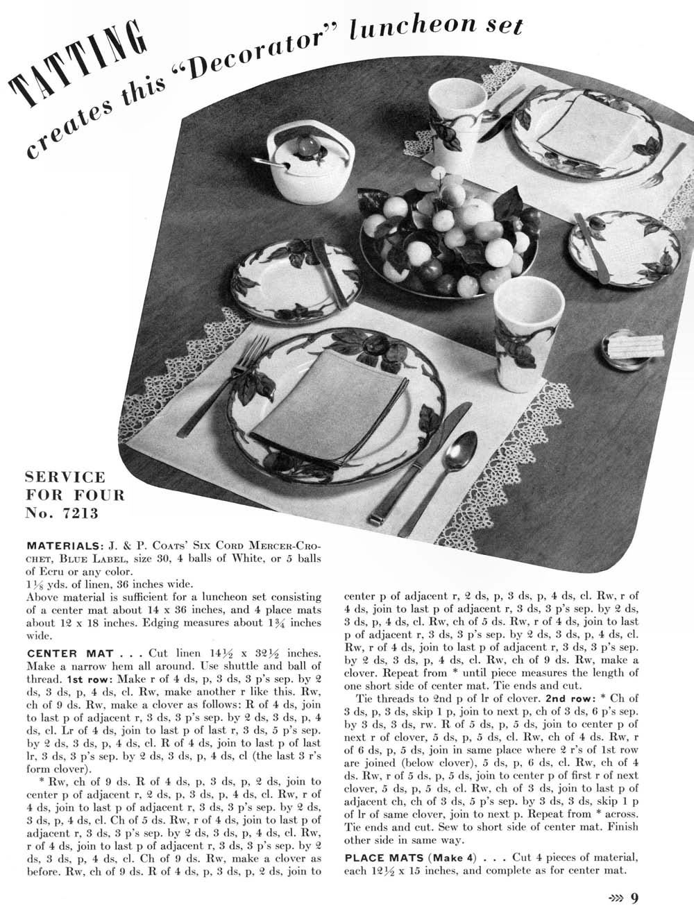 Service for Four Luncheon Set