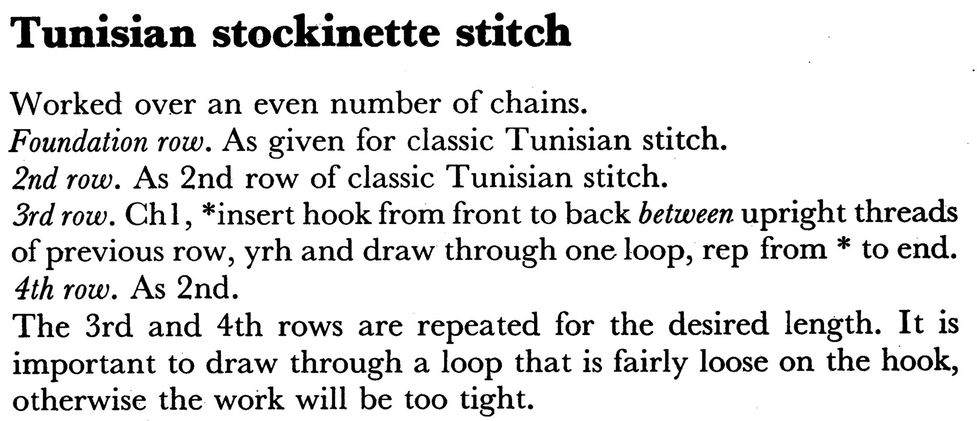 Eyelet Tunisian Stitch