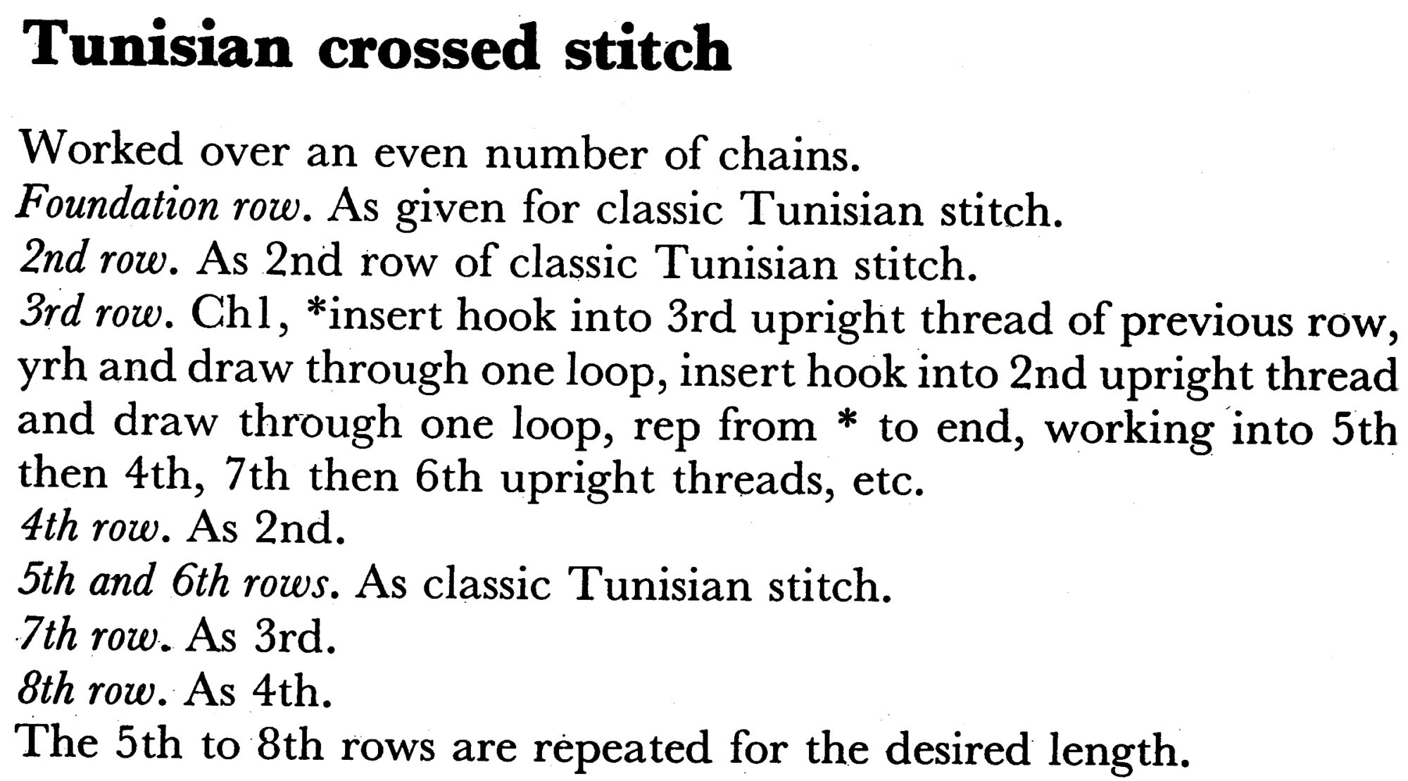 Tunisian Crossed Stitch