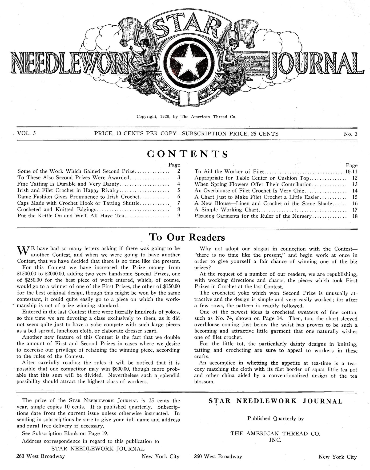 3 Star Needlework Journal Vol 5 contents