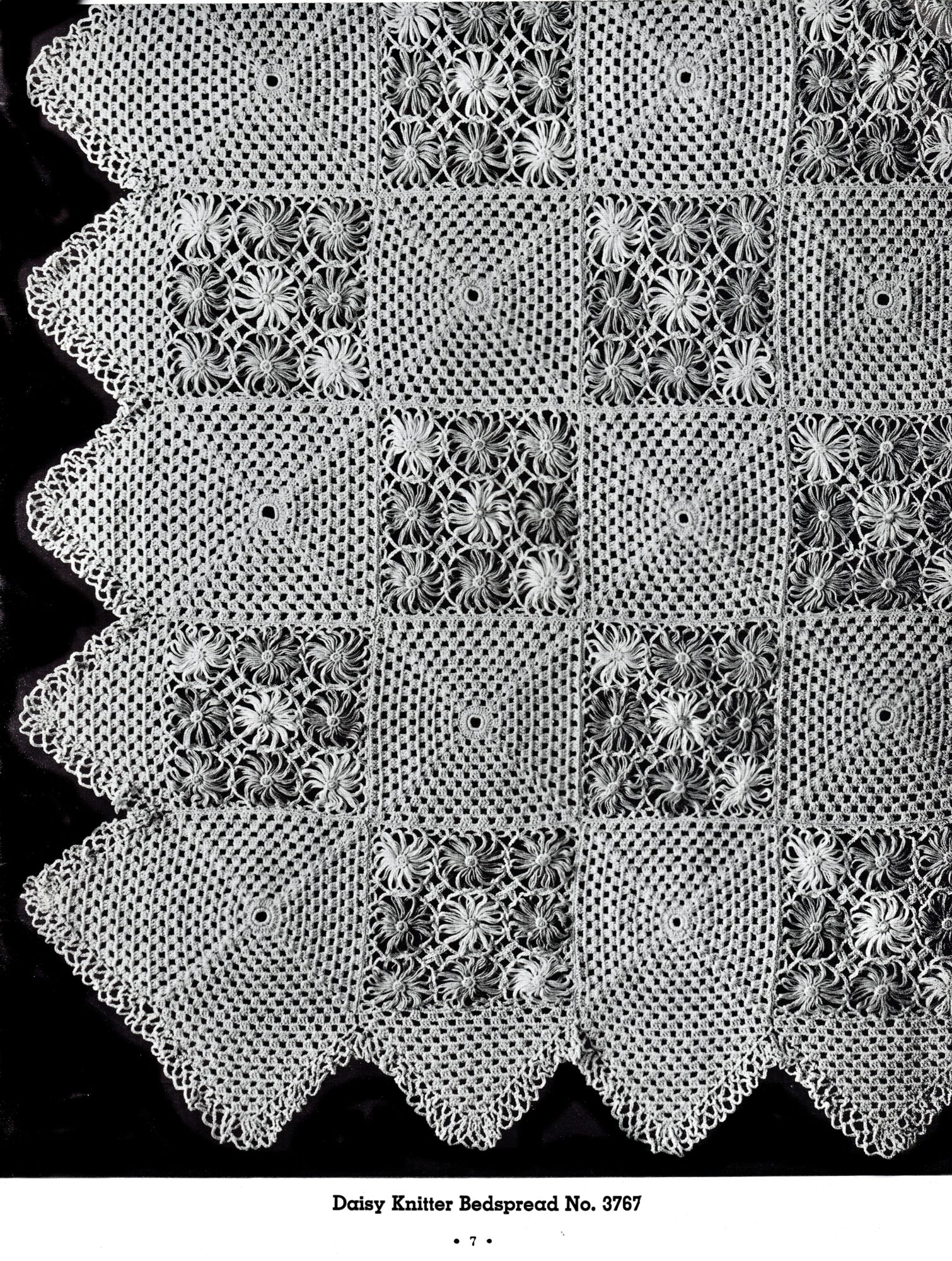 Daisy Knitter Bedspread Vintage Crochet Pattern