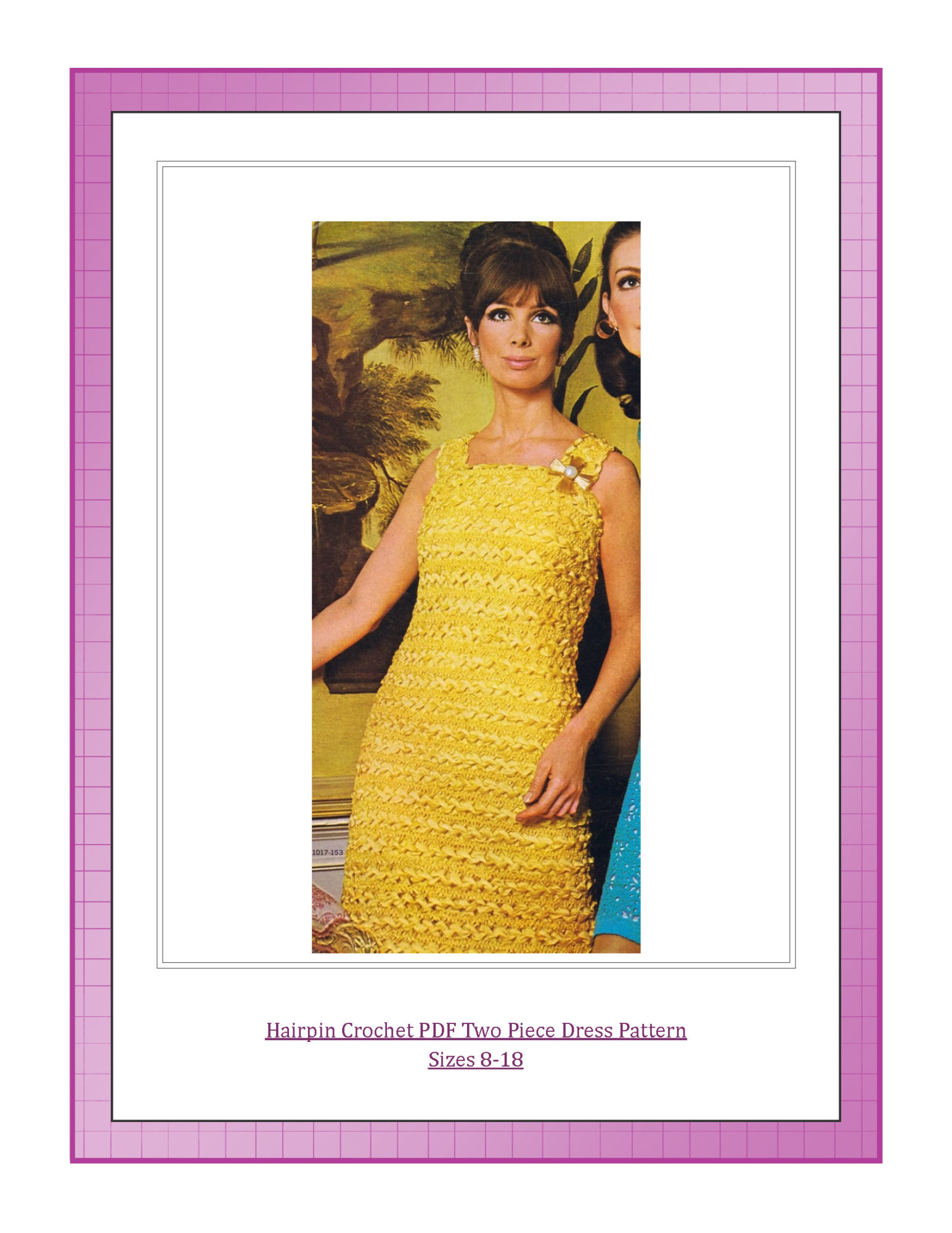 Hairpin Crochet PDF Two Piece Dress Pattern Sizes 8-18
