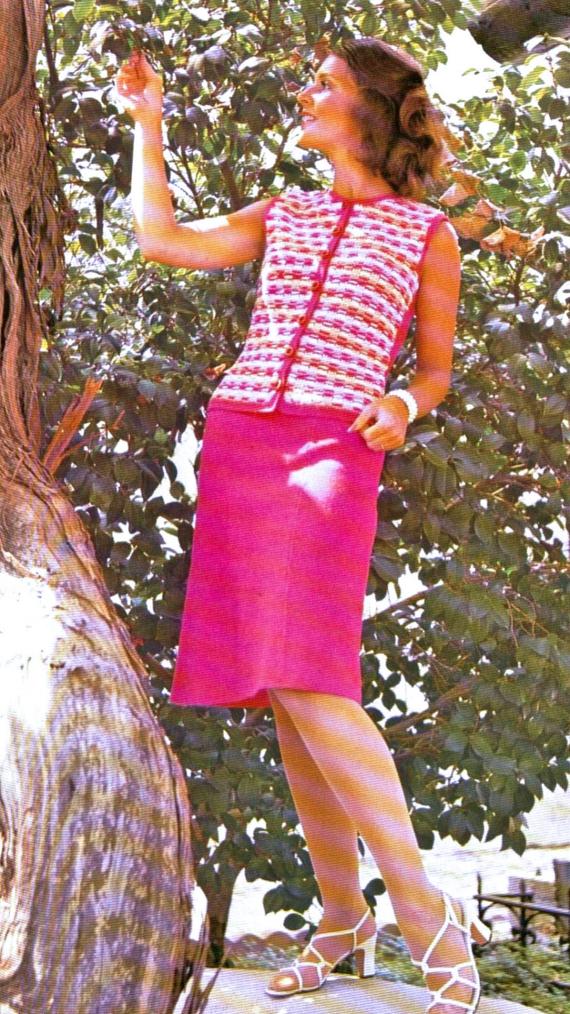 Two Piece Dress Seventies e-Pattern Size 8 to 14
