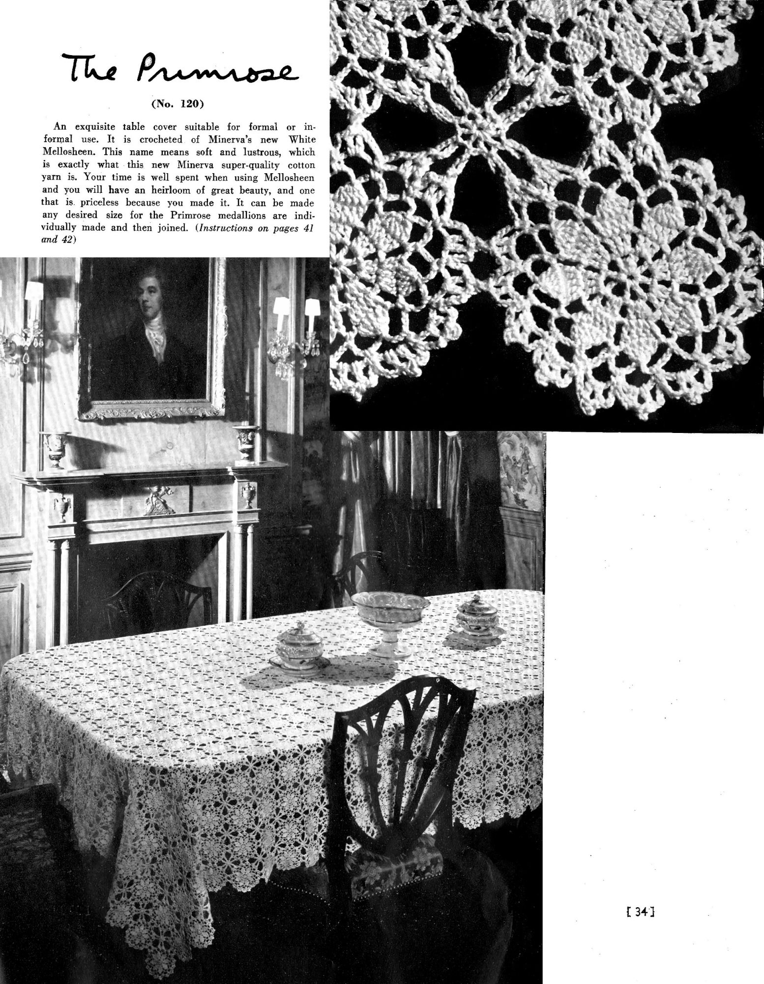 The Primrose Tablecloth Motif Vintage Pattern - 120