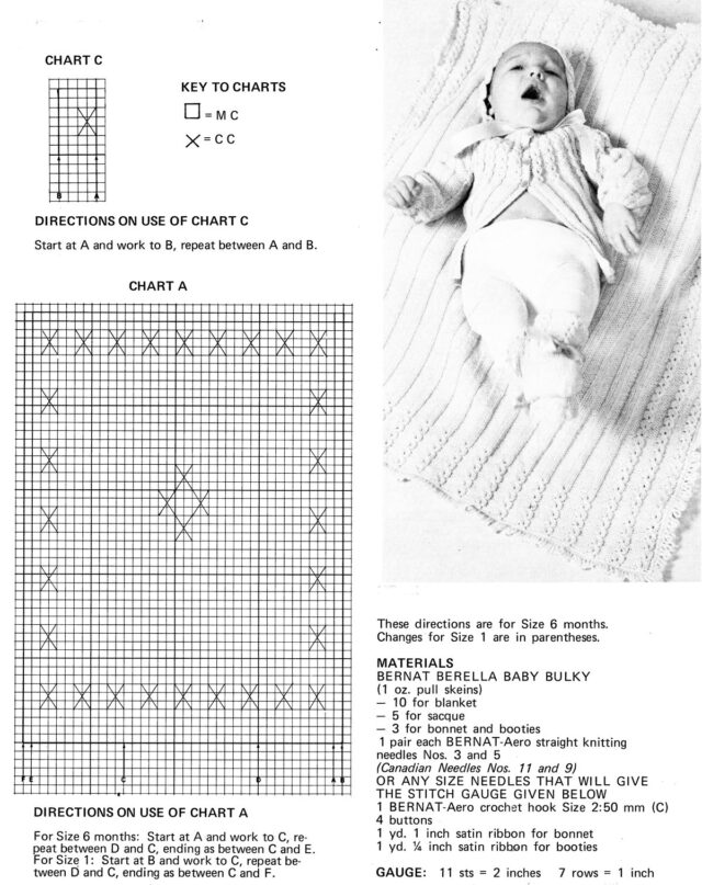 Two Baby Layette Patterns Green Vintage Baby Knitting Pattern